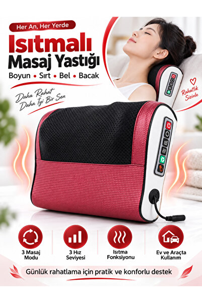 EN SİGA Elektrikli Masaj Yastığı Isıtmalı Yoğurmalı Kademeli Boyun Bel Sırt B...