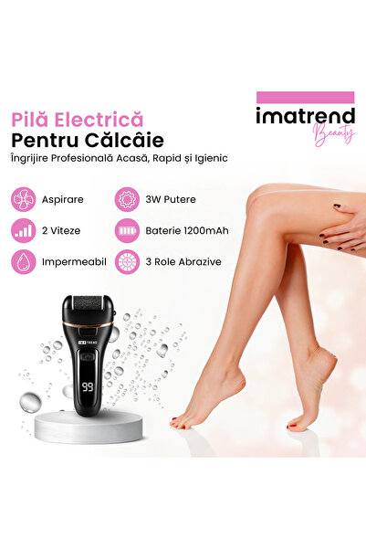 IMA TREND Pila Electrica Talpi calcaie IMA Trend, LED, 2000rpm, USB, 3 Role, Impermeabila, Indepartare Calus