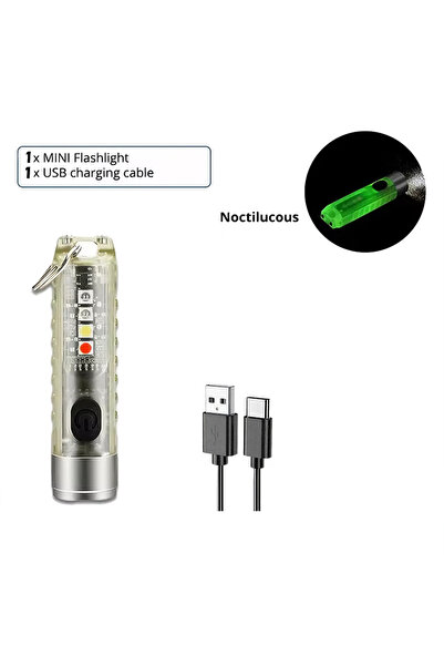 XIWANGFIRE Fixed focus Set B Mini Keychain Flashlight USB Rechargeable Powerf...