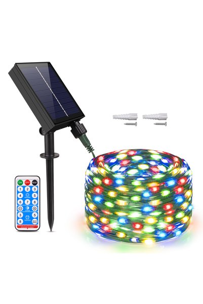 Choice9 20M Multicolor Outdoor Solar Panel LED String Lights Rubber-Covered W...