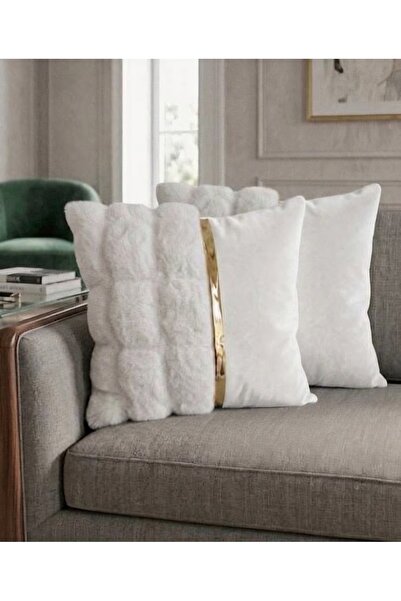 DAHABELLA LUXE HOME Lüks 2'li Kadife ve Yumuşak Peluş Kırlent Kılıfı Seti, Al...
