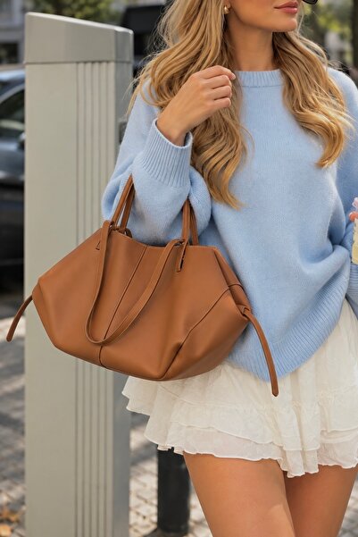 Çantacımstore Kadın Cyme Mini Pinterest Çanta Taba ( Ayıcık Charm Dahil Değil )