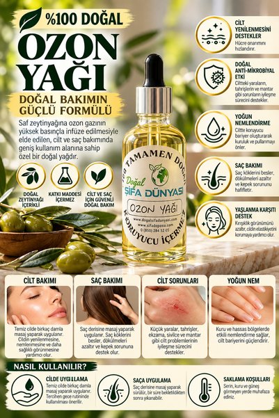 DogalSifaDünyası Ozon Yağı 50 ml Soğuk Sıkım %100 Saf Ve Doğal