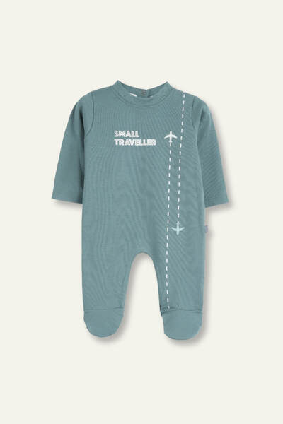Zeyland Erkek Bebek Baskılı Örme Tulum - Mint