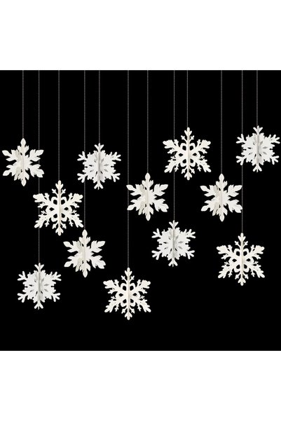 Choice1 6pcs-white 6pcs 3D White/Laser Snowflake Hanging Decorations, Christm...
