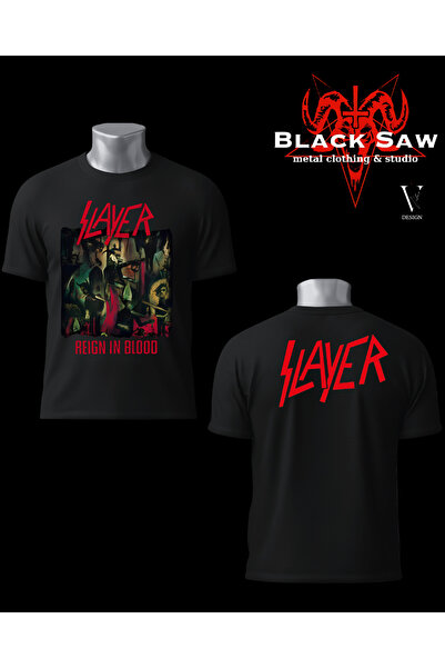 valens design Slayer Reign of Blood Thrash Metal Band Tshirt