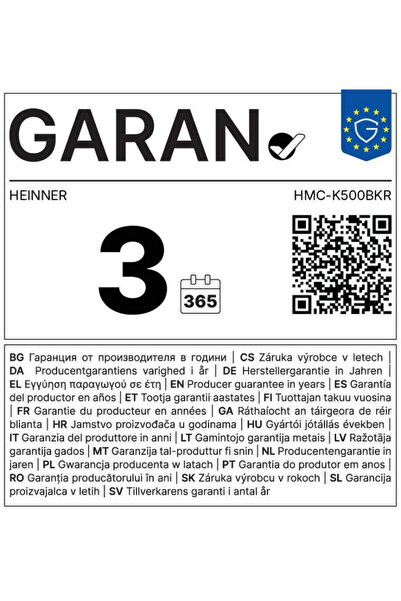 Heinner HMC-K500BKR Tocător, 500 W, 1.5 L (Negru/Roșu)