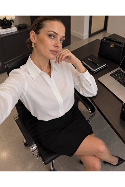 PERA MODA Βασικό πουκάμισο Jessica με κοντό μπροστινό μέρος και μακρύ πίσω μέ...