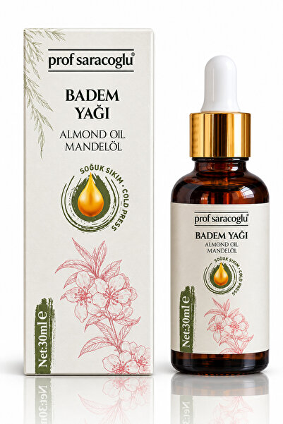 prof saracoğlu Soğuk Sıkım Badem Yağı Doğal 30 ml