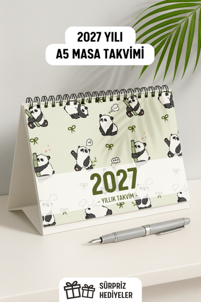 Eldesen Tasarım 2027 Masa Takvimi Spiralli A5 (21X16CM) Büyük Boy / Resmi Tat...