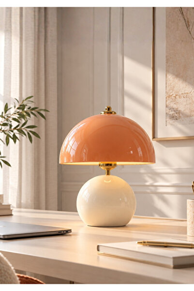 HOMİNG Blush Mantar Abajur Somon Krem 242483