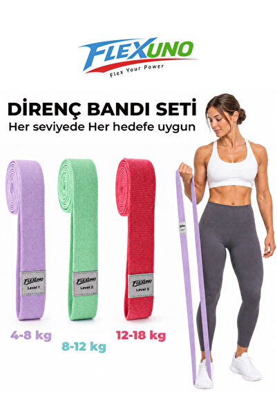 Habby Accessories Fitness Direnç Bandı 3 lü Set - Kas Geliştirme Pilates Egze...