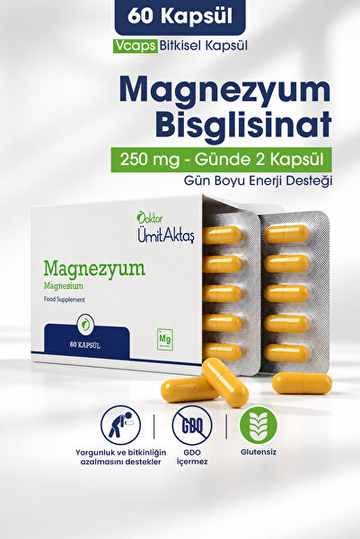 Dr. Ümit Aktaş Magnezyum - Bisglisinat - Yüksek Biyoyararlanım - 60 Kapsül