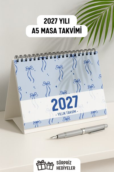 Eldesen Tasarım 2027 Masa Takvimi Spiralli A5 (21X16CM) Büyük Boy / Resmi Tat...
