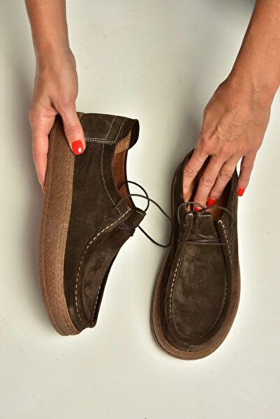Fox Shoes V999646461 Brown Genuine Leather Suede Women's Shoes