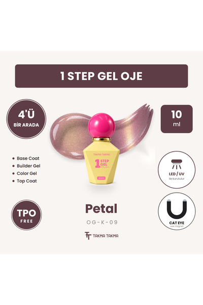 Takma Takma Kedi Gözü / Cat Eye4’ü 1 Arada Kalıcı Oje Gül Kurusu UV ile Kurut...