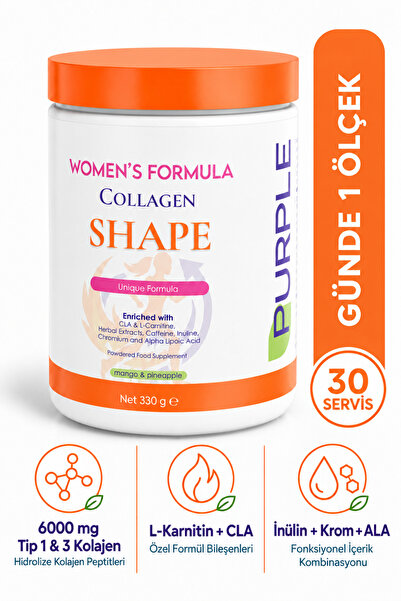 Purple Women's Formula Shape Collagen Tip 1-3 Hidrolize Kolajen 6000 mg – L-K...