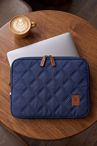 U.S. Polo Assn. Navy Blue Unisex Laptop & Briefcase Plevr22476