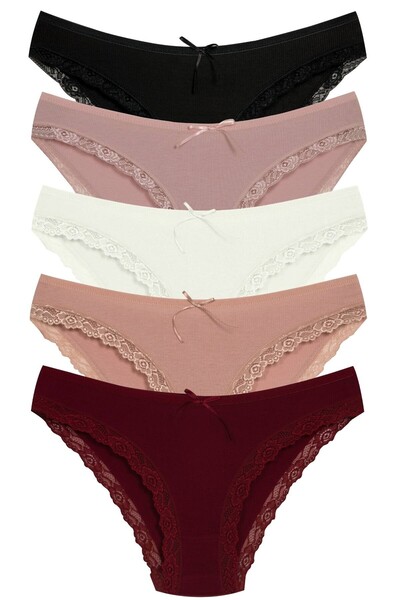 Newlilla 1901 Camisole Lace Leg Bikini Panties Package - V2