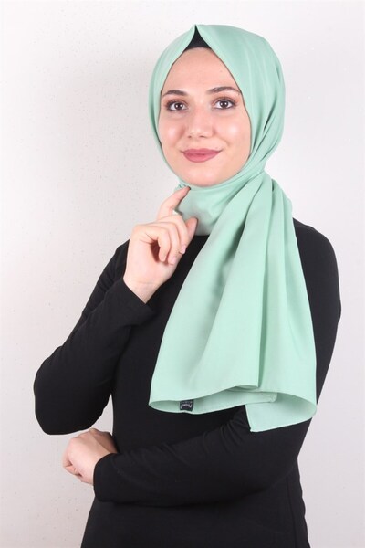 PİRAMİT Şifon Şal Düz Renk 1293-108 Su Yeşili