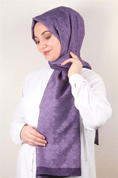 PİRAMİT İpeksi Monogram Şal 2753-8 Leylak