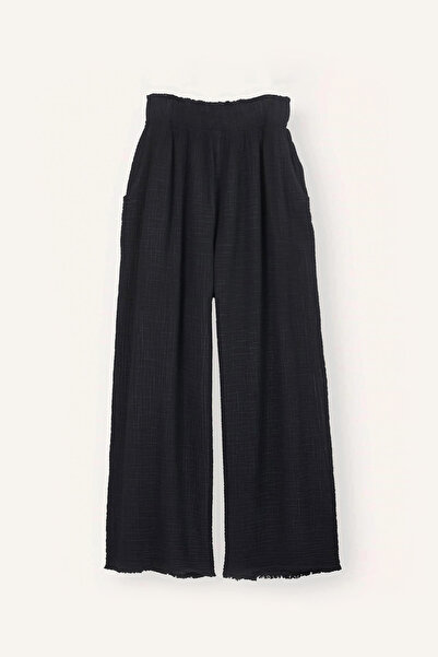 İKİKIZ Crinkle Black Palazzo Pants