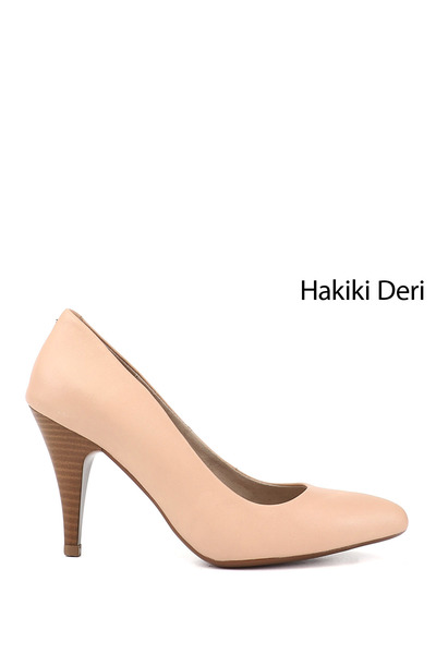 GÖNDERİ(R) Kadın Ten Sivri Burun İnce Topuklu Hakiki Deri Stiletto