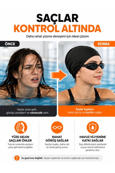 Zeyn Gross Lycra Fabric Swimming Cap 20X25 cm – Flexible Lightweight Swimming...