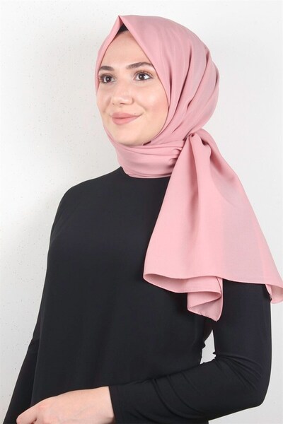 PİRAMİT Şifon Şal Düz Renk 1293-86 Pudra