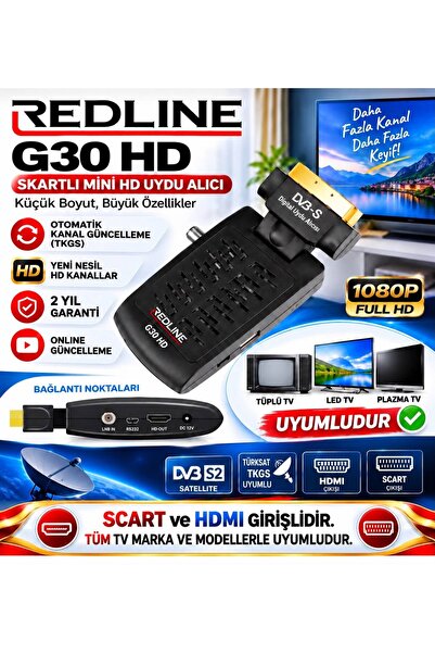 Tekno61 G30 Yeni Nesil Full Hd Uydu Alıcısı - TKGS - Scart ve Hdmi Girişli - ...