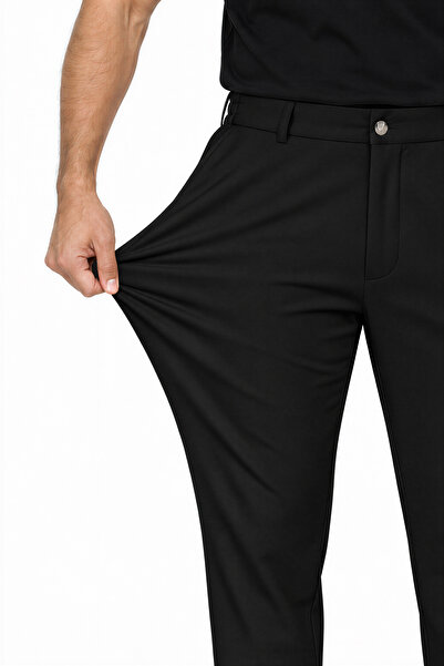 goffra Erkek Flexon Ultra Esnek Relaxed Beli Lastikli Jogger Pantolon Siyah M...