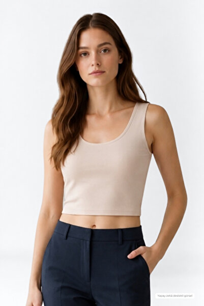 penyebizden Crop Askılı Atlet-Ten Rengi