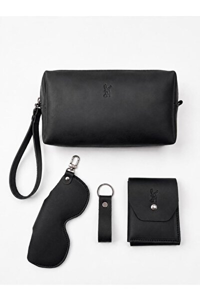 SANAT 100% Genuine Crazy Leather Minimalist 5-Piece Accessory Set: Handbag - ...
