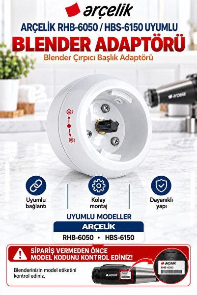 Arçelik RHB 6050 Resital Blender Çırpma Teli Adaptörü Beyaz