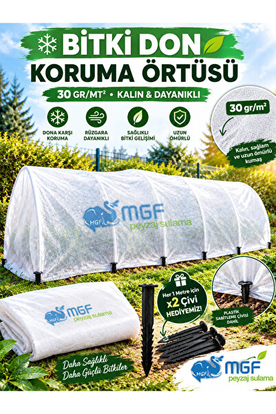 MGF PLAST MGF 3.2Mt En x 5 Mt.(+10 Çivi) Isı Don Perdesi, Zirai Don Kırağı Ör...