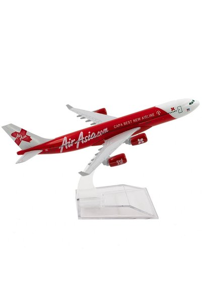 OEM Model de avion AirAsia Airbus A320, metal, 16 cm, scară 1:250