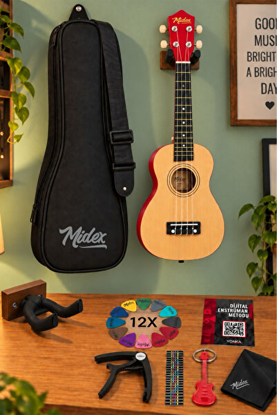 Midex Ukx-233nt Naturel Concert Ukulele (ASKI ÇANTA PENA)
