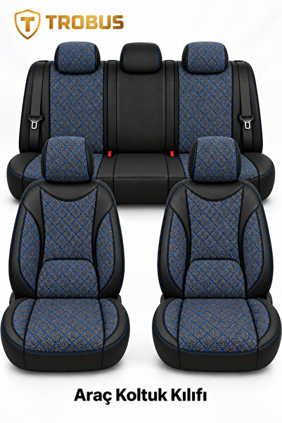 TROBUS Ford Tourneo Courier 2014-2024 Araca Uyumlu Koton Kumaş Kapitone Bel D...