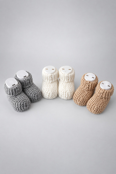 pufien Örgü Patik, Yenidoğan Bebek Patiği, Triko Panduf, 3lü set