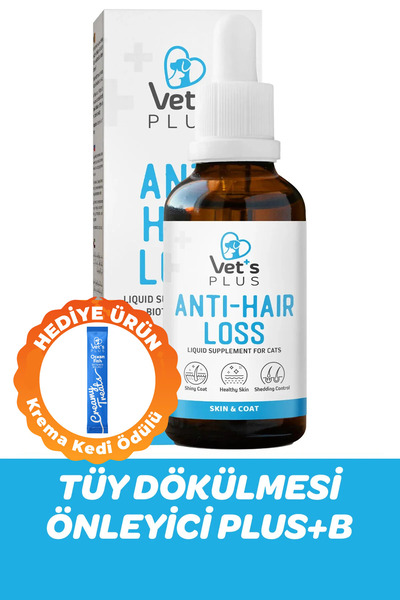Vet's Plus Plus+B Anti-Hair Loss Damla 50ml (Tüy Dökümü Engelleyici ve Tüy Sa...