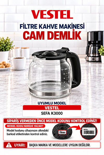 Arçelik Sefa K3000 Filtre Kahve Makinesi Cam Demlik Haznesi