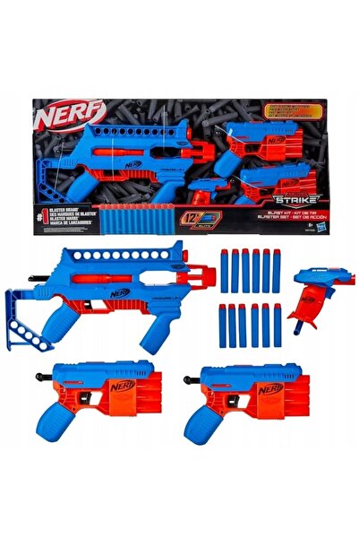 Hasbro Σετ 4 όπλων και 12 βελάκια, Hasbro, Nerf Alfa Strike, Μπλε/Κόκκινο