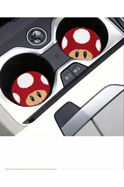 İNCİ ÇEYİZ 2 Adet Punch Uğur Böceği Araba Bardak Altlığı.&Araba Aksesuar 7 Cm...