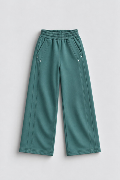 Joi Kids Kız Çocuk Geniş Paça (Wide-Leg) Eşofman Altı - Cepli ve Çakma (trok)...