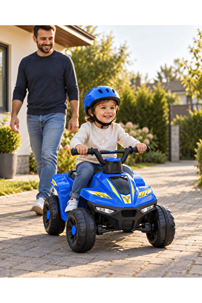 NO BRAND ATV electric pentru copii, roți mari, Bleumarin