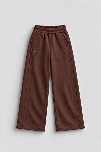 Joi Kids Kız Çocuk Geniş Paça (Wide-Leg) Eşofman Altı - Cepli ve Çakma (trok)...
