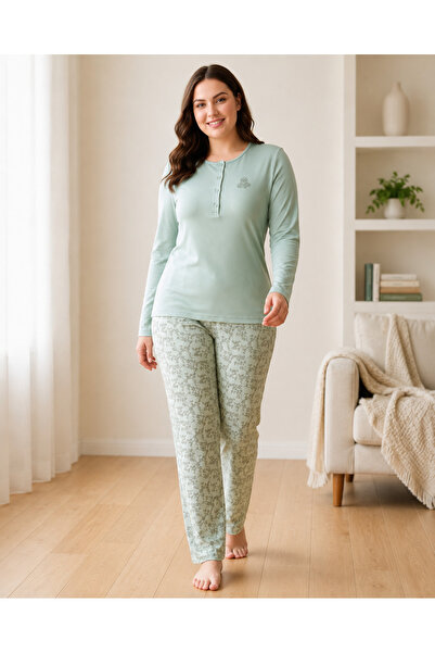 FLZ Women's Winter Viscose Pajama Set m L XL XXL |   Long Sleeve Buttoned Sty...