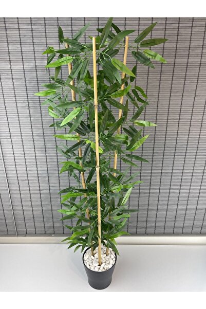 Bahçem Dekoratif Yapay Yapraklı 3 Gövde Bambu Ağacı 110cm