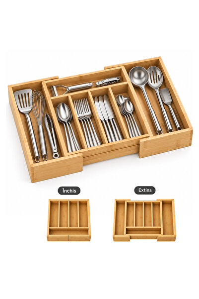OEM Organizator extensibil pentru sertar, 7 compartimente, 27-39 x 37 x 5 cm,...