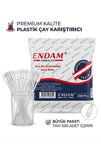 Ecoflex 500 Adet Hijyenik Çay Kahve plastik Karıştırma Çubuğu Çay plastik Kar...
